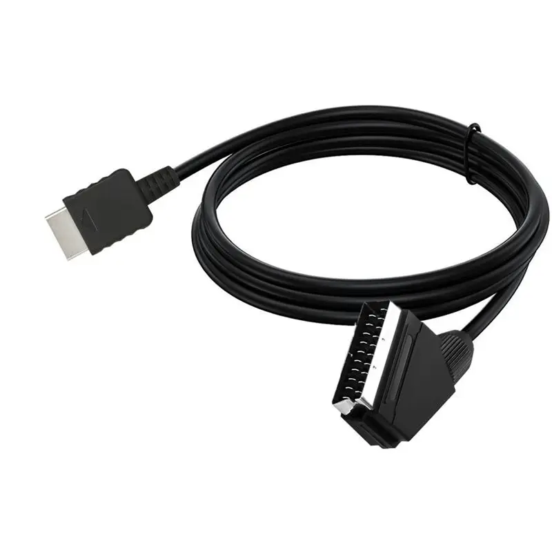 1,8 m PS2/PS3 SCART RGB bezemkopkabel, gameconsole aangesloten op Europese/Japanse standaard kleurbewakingskabel
