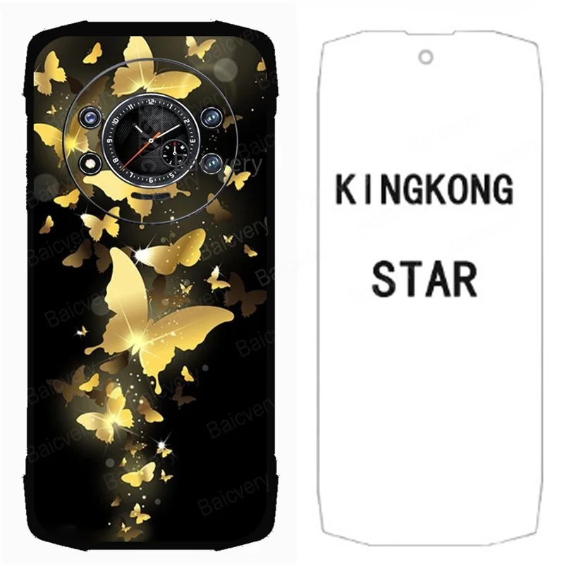 for Cubot KingKong Star Patterned Cases for Cubot King Kong Star Protective TPU Soft Phone Case Cover with Tempered Glass Film