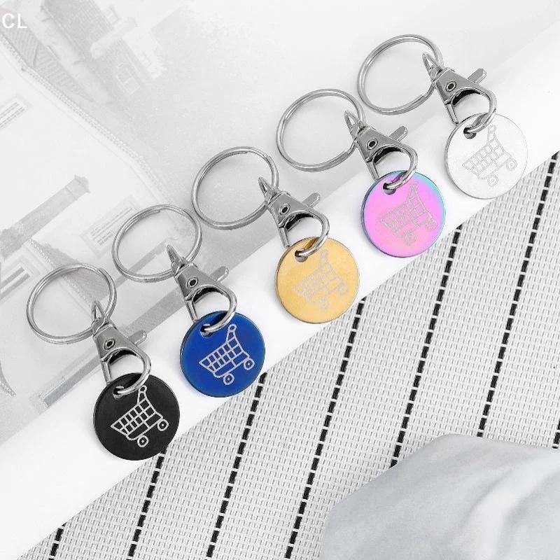 AttireTrove1 PCS Supermarket Token Keychain, Stainless Steel Mini Shopping Cart, Portable Stylish Pendant