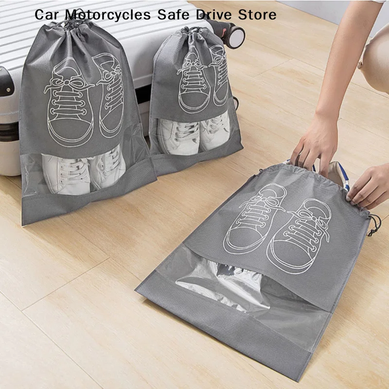 【CM】1pcs Shoes Storage Bag Closet Organizer Non Woven Travel Portable Bag Waterproof Pocket Clothing Classified Draw Hanging Bag