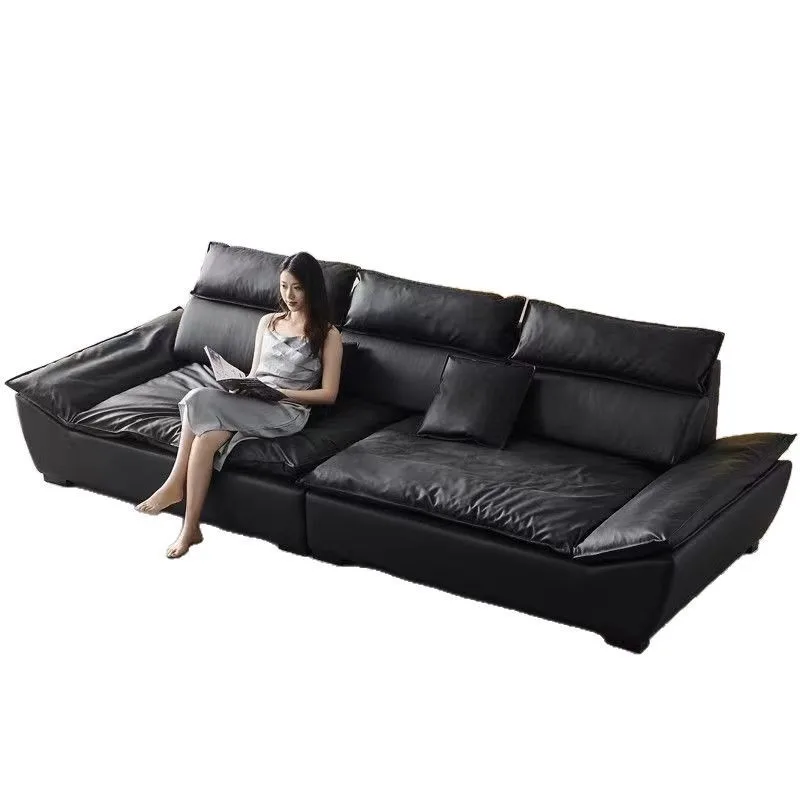 

Light luxury small apartment straight row cat claw fabric sofa cream sailboat super wide