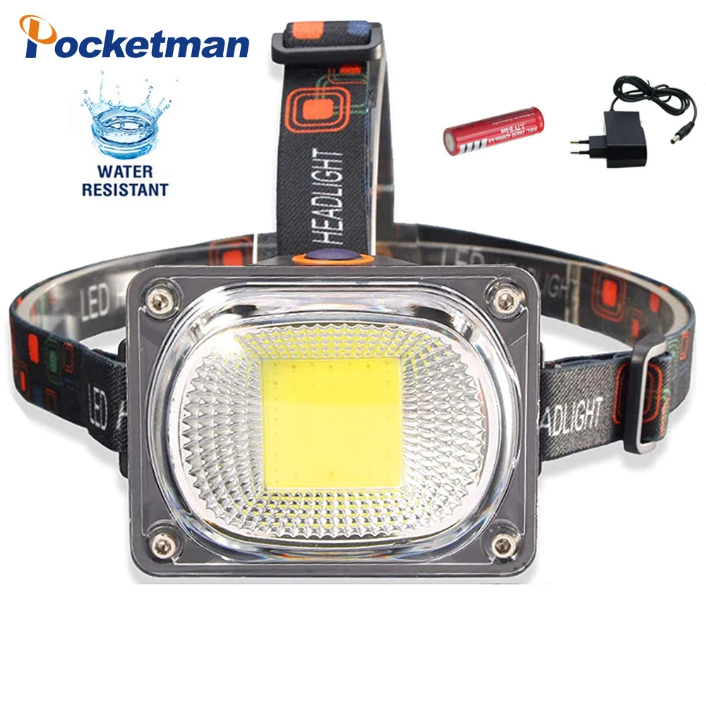 Powerful COB LED Headlamp DC Rechargeable Headlight High Lumen Head Lamp Waterproof Head Light for Camping Hiking Fishing