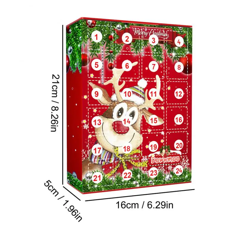 5/10PCS Christmas Key Chain Countdown Blind Box 24 Advent Calendar Countdown Resin Pendant Gift Box Children's Decorative Toys