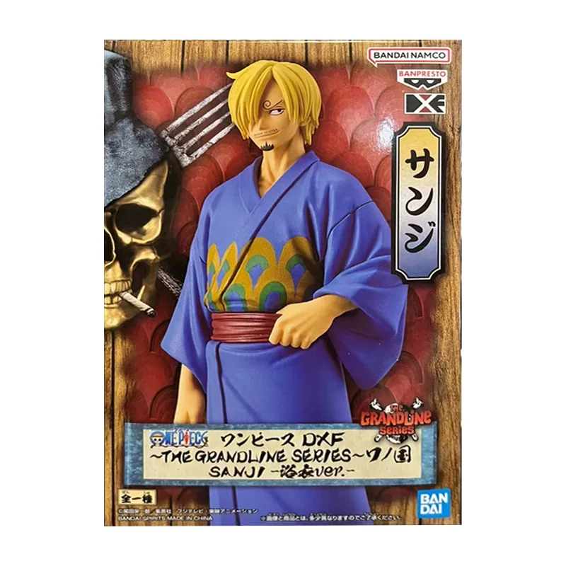 Bandai Banpresto One Piece DXF The Grandline Series Wanokuni Sanji Yukata Ver. 17Cm Anime oryginalna figurka Model zabawkowy prezent