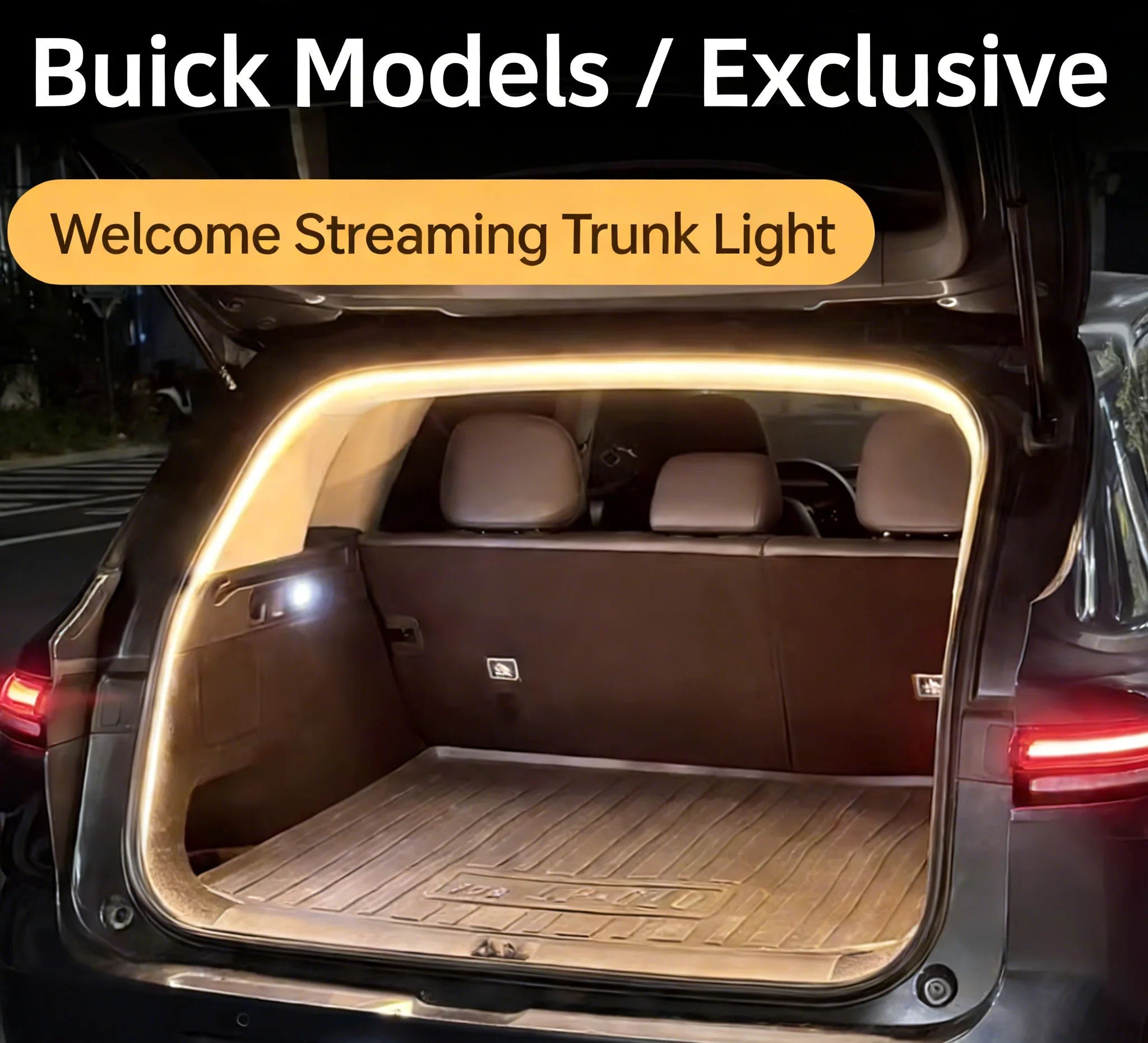 

For Buick Enclave Encore Envision GL8 etc. Rear Trunk LED Light Bar White Warm White Car Trunk Modified Atmosphere Lamp Lighting