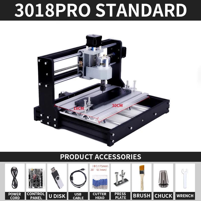 Zestaw małej grawerki CNC 3018PRO DIY, laserowa maszyna do cięcia reklamowego 100W