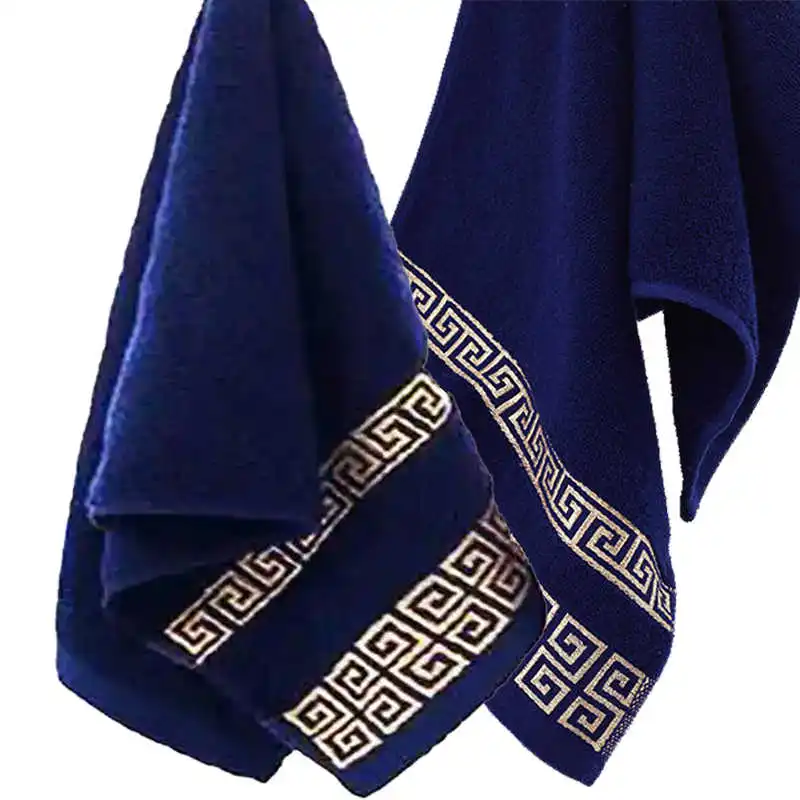 

Geometric Cotton Face Towel Terry Towels For Bathroom Sport 35x75cm Blue White Skin Friendly Swimming Running Gym Washcloth