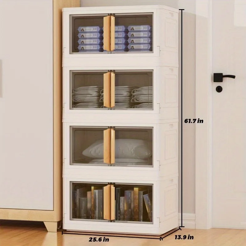 Household clothing storage box Plastic wardrobe storage box Toy snacks clear folding storage box, three sizes