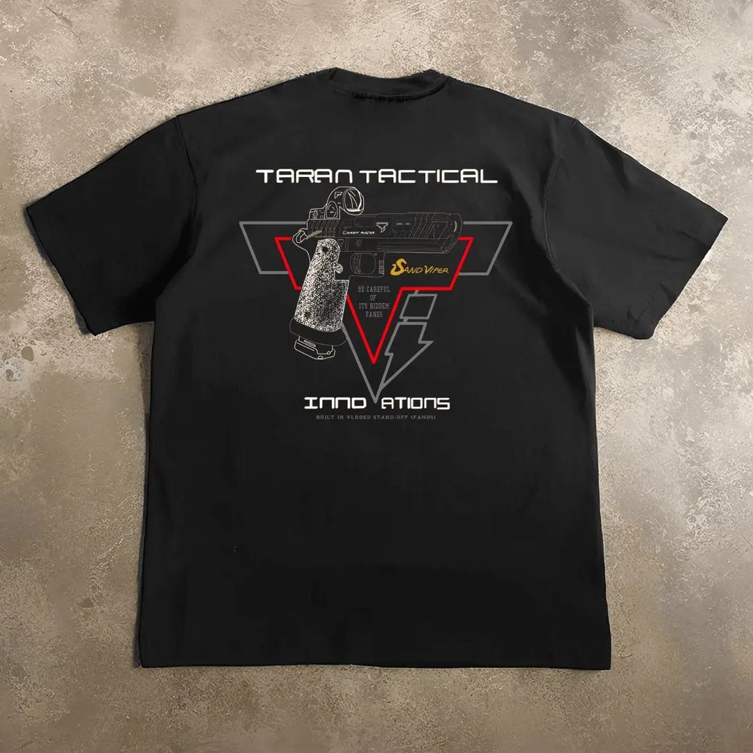 

American High Street Retro Pistol Print Loose and Comfortable Pure Cotton Short-sleeved T-shirt for Both Men and Women