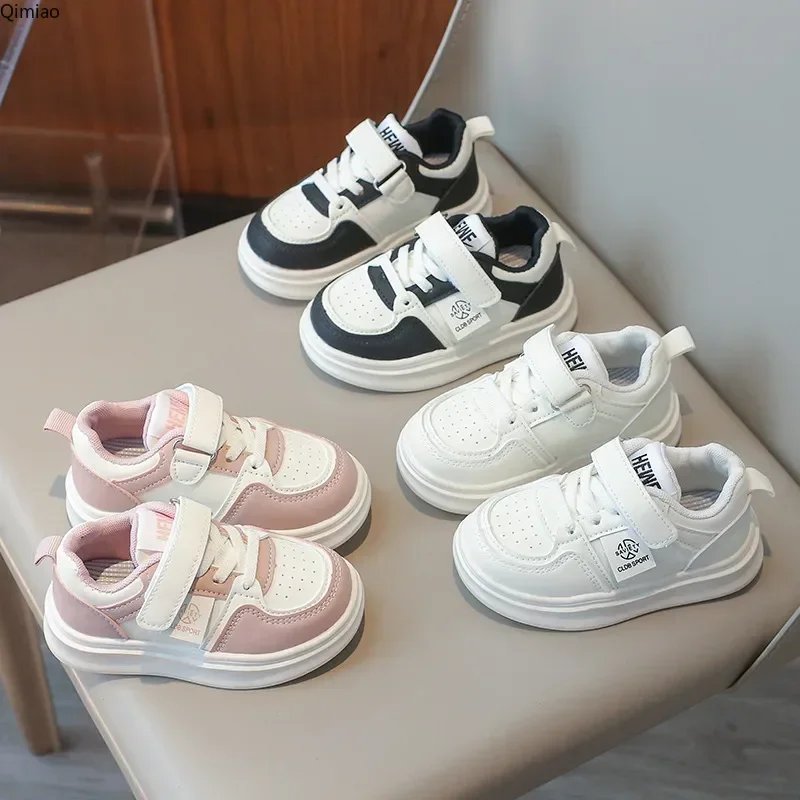 2025 Unique Stitching Classic White Sneakers for Children Year-Round Fashion Girls Boys Flat Sneaker Kids Casual Shoes H07243