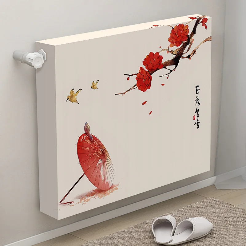 55-210cm Elastic All Inclusive Radiator Dust Cover Multi-sizes Chinese Style Printing Decorative Heater Cover Washable Reusable