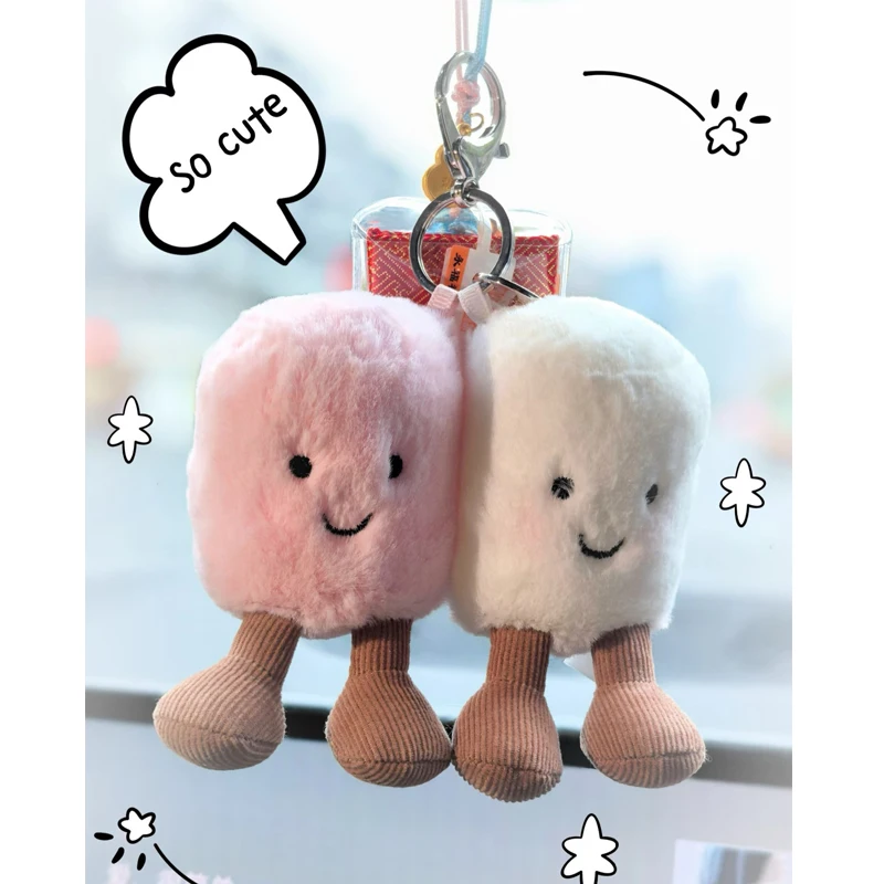 Multiplestyles Plush Cotton Cat Candy Two Tone Cute Soft Two Tone Keychain Bag Pendant Plush Bag And Car Decoration Holiday Gift