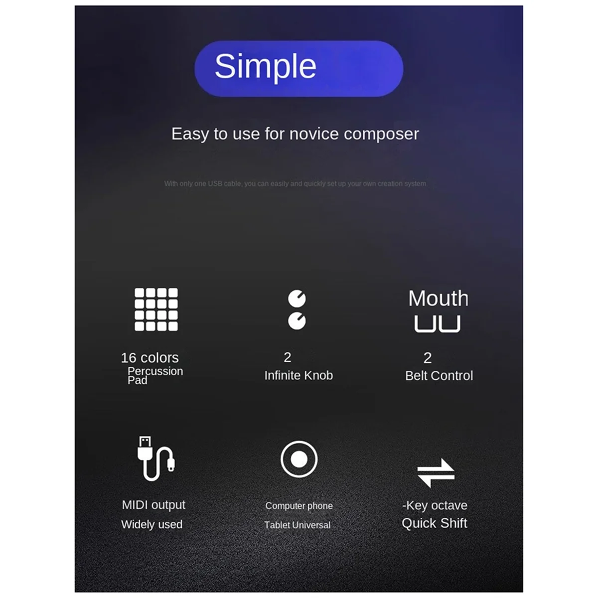 لوحة قرع لوحة المفاتيح GOB-oB16 MIDI - لوحدة تحكم DJ لإنتاج الموسيقى