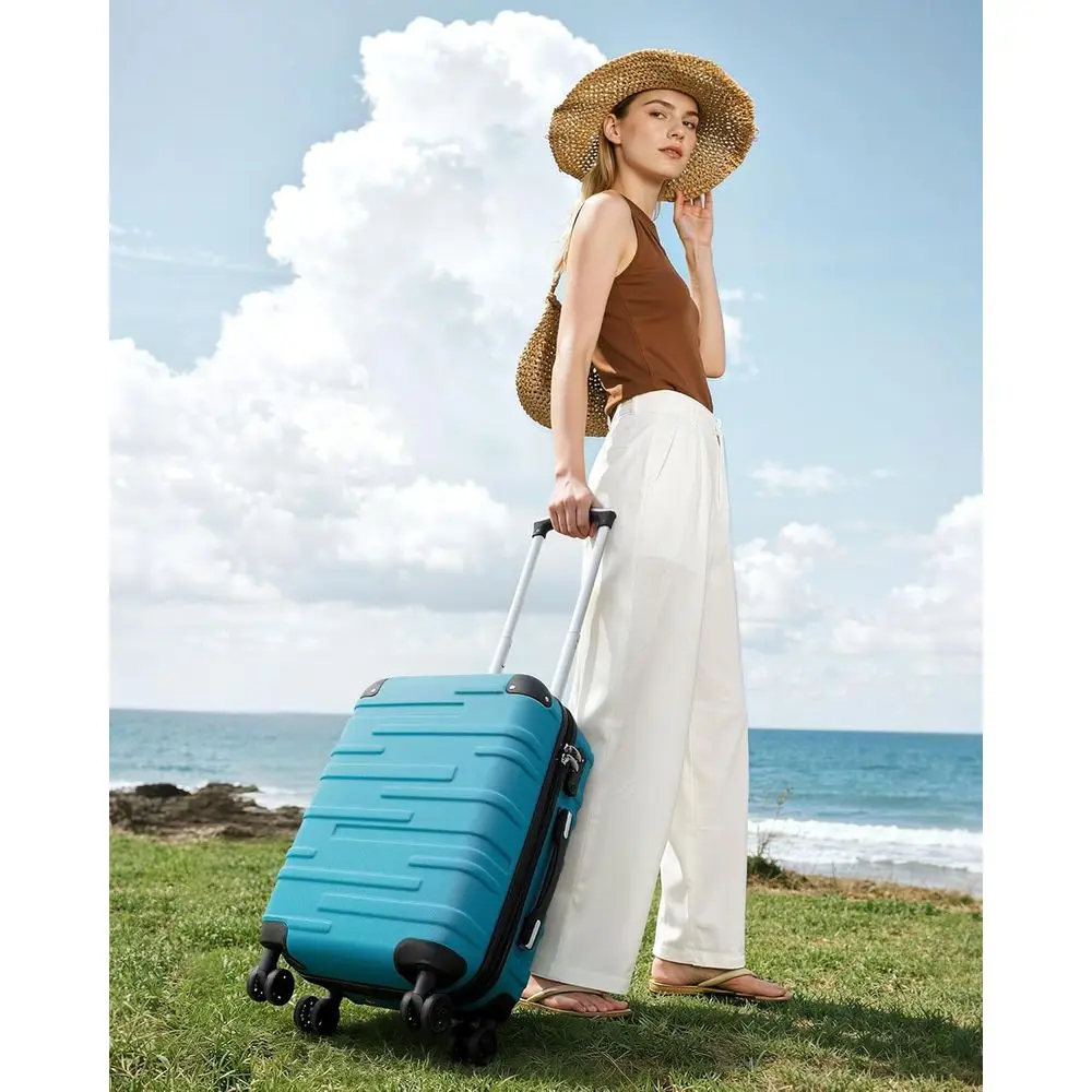 Coolife Carry-On Hardside Spinner Suitcase with TSA Lock & Telescopic Handle