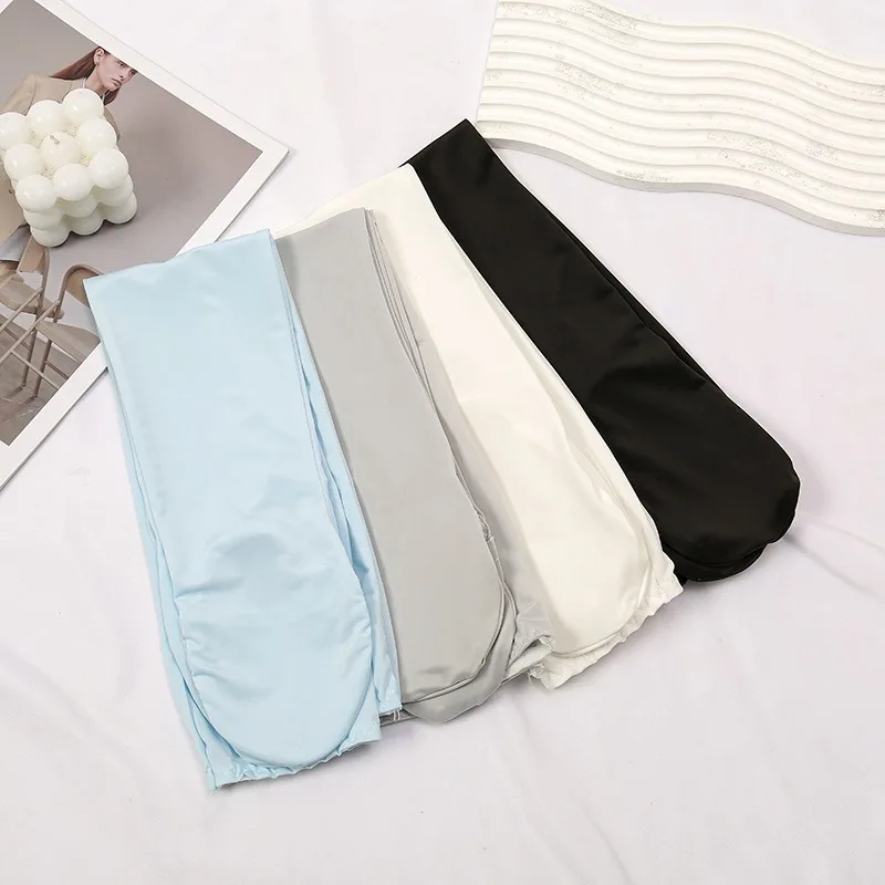 Manchons de Protection solaire pour femmes, avec doigt, doux et frais, en soie glacée, housse de bras détachable, à la mode