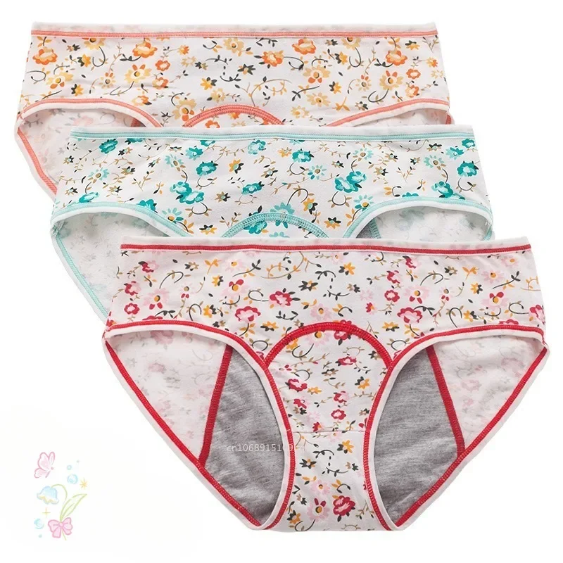 Nuevos calzoncillos fisiológicos para mujer, ropa interior Menstrual a prueba de fugas, bragas de cintura media transpirables de algodón para mujer, lencería