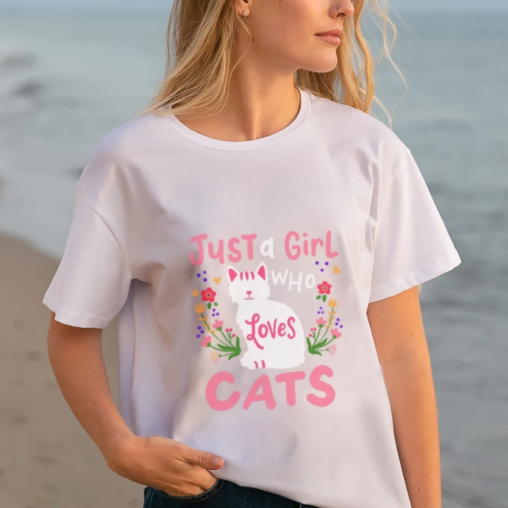 

Just A Girl Who Loves Cats Shirt Cat Mom Shirt Girl And Cat Shirt Cat Shirt For Pet Lover Shirt Pet Graphic Tees Cute Cat Shirt