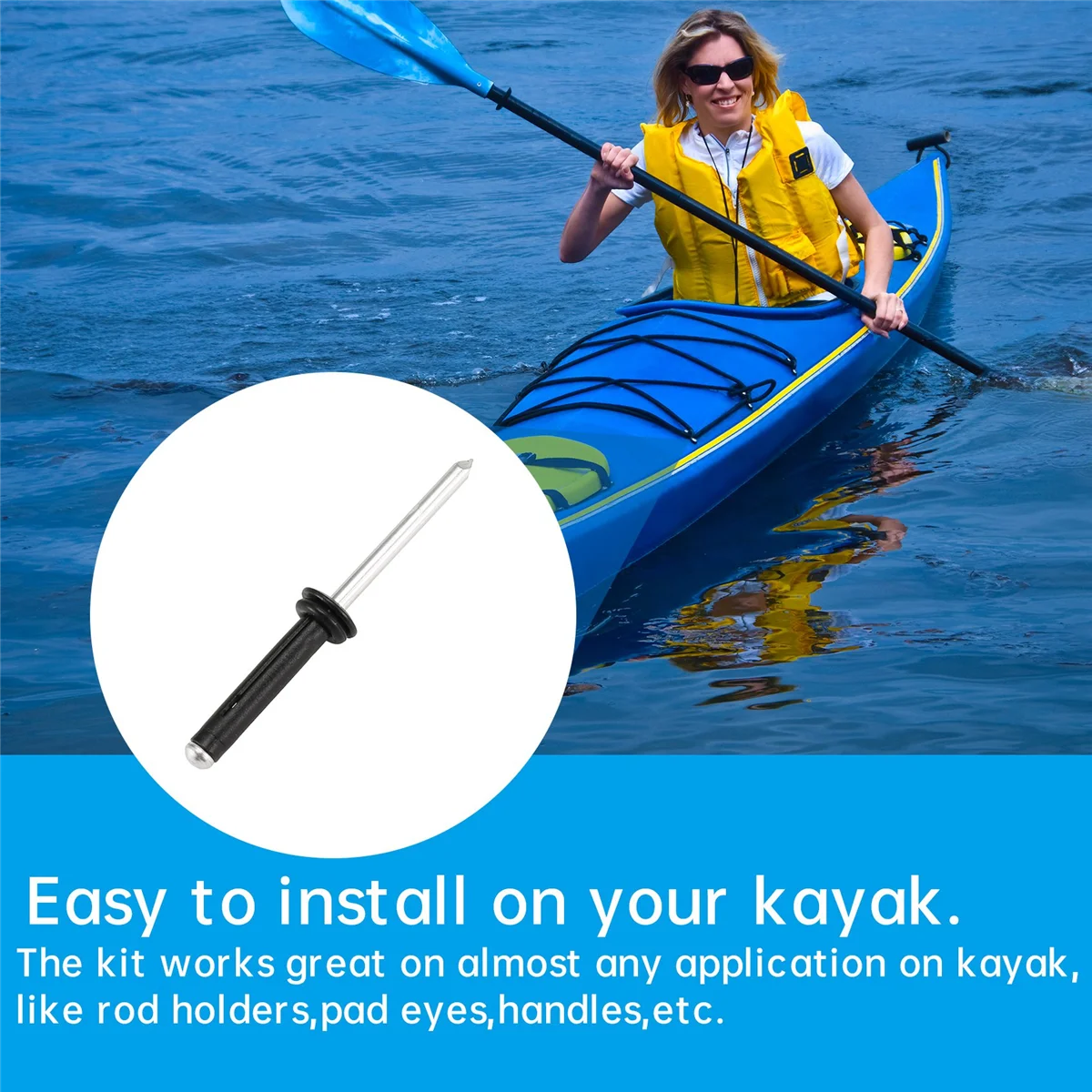 【Ultimo lancio!】20 pezzi in alluminio per kayak canoa Tri-Grip O Rings Tri-Fold Rivetti Montaggio Tri Rivet Kayak canoa e accessori per barche