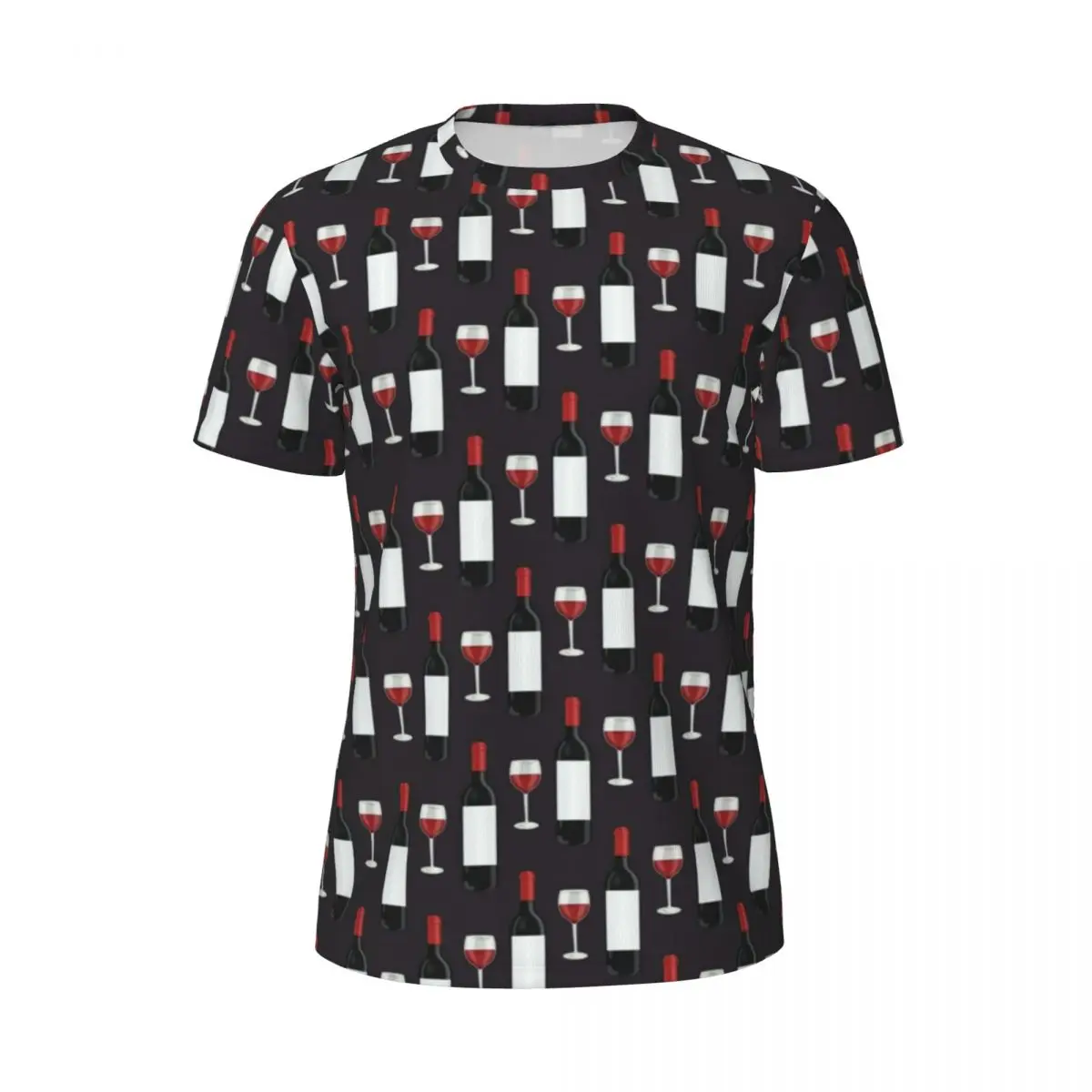 

Wine Pattern Gym T Shirt Summer Red Wine Print Awesome T-Shirts Trendy Cool Tshirt For Man Graphic Tees Plus Size 5XL 6XL