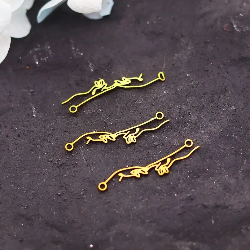 

3pcs Hand In Hand Creation Lover Charms Fit DIY Crafts Bracelets Necklace Jewelry Making Stainless Steel Pendant diy Accessories