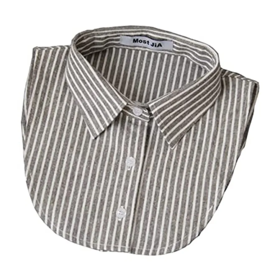 

Stripe Fake Collar Dickey Detachable Collars Set Half Top Mock Blouse Collar