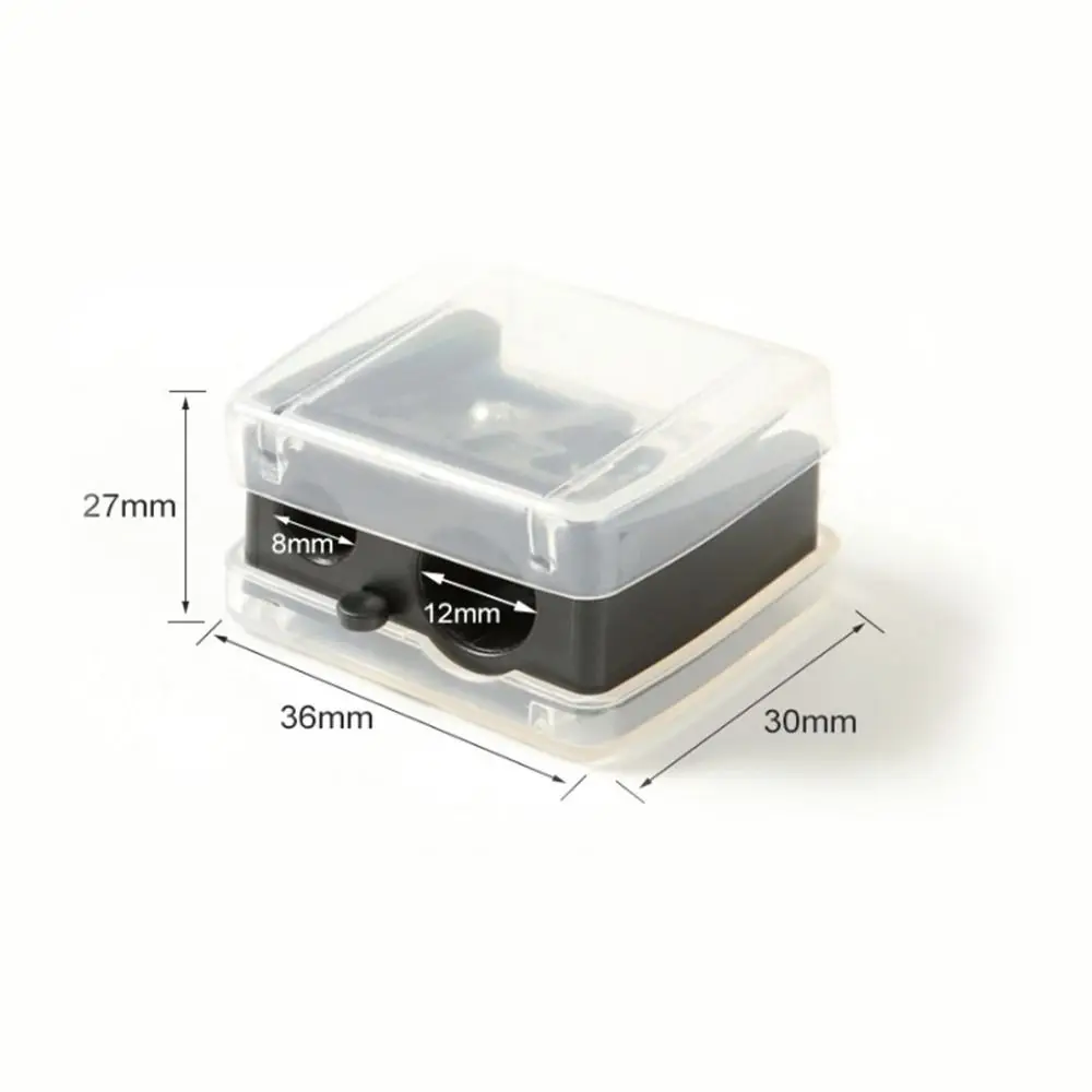 Sacapuntas de lápiz cosmético de moda, sacapuntas de lápiz delineador de ojos portátil de 2 agujeros, Mini sacapuntas de cejas negro