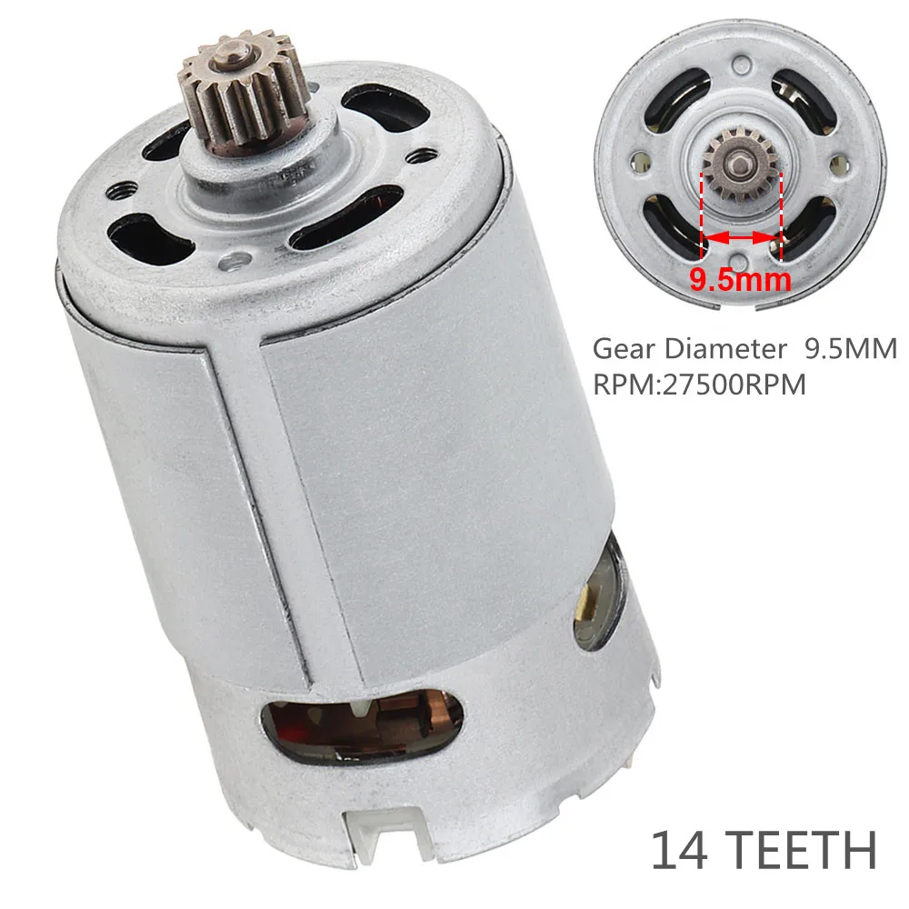 RS550 DC Motor 8.2mm/9.5mm 14 Teeth Gear Micro Motor 550 21V 14 Tooth Lithium Electric Saw Motors for Mini Saw Reciprocating Saw