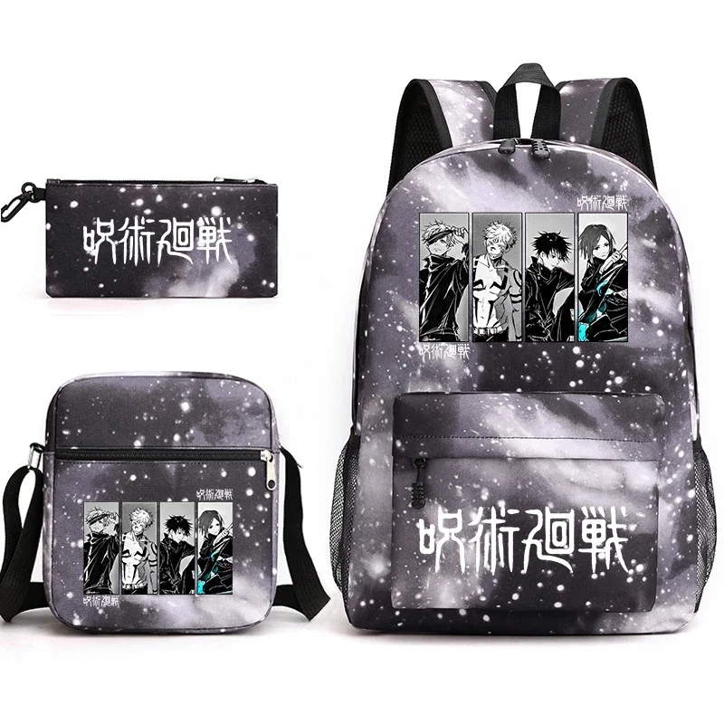 Jujutsu Kaisen anime print borsa da scuola per studenti zaino per bambini borsa a tracolla astuccio 3 pezzi set back to school gift