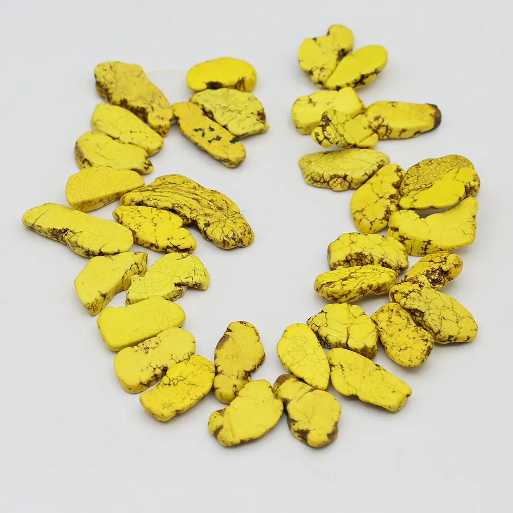 APDGG Top-drilled Yellow Turquoise Gems Stone Loose Beads 15'' Strands Jewelry Making DIY