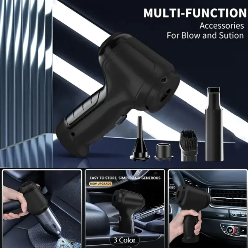 مكنسة كهربائية لاسلكية قوية 3 في 1 |   قابلة لإعادة الشحن عبر USB، وقت تشغيل 60 دقيقة |   مدمج لإزالة شعر المنزل والسيارة والحيوانات الأليفة |   الغبار و د