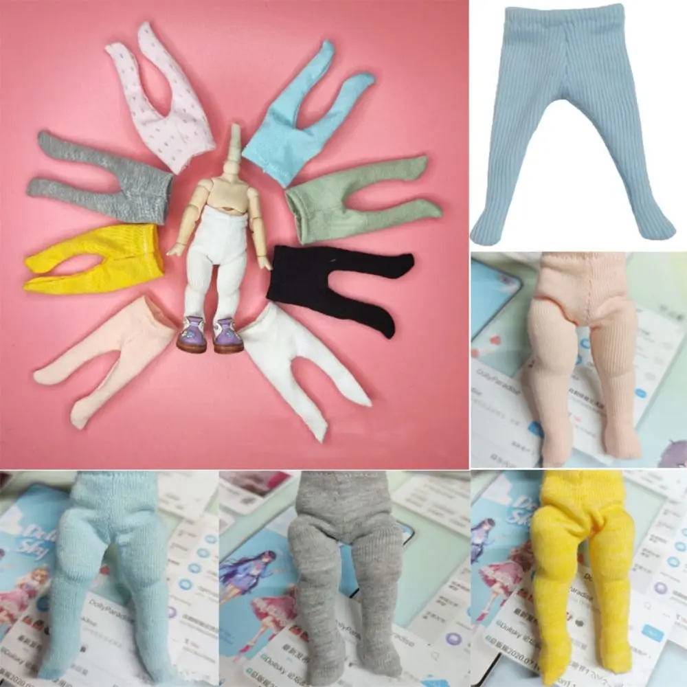 Cute Doll Clothes Mini Fashion Leggings Trousers 8 Colors DIY Doll Socks for 10cm Doll/1/11 OB11 Dolls/1/12 Bjd/GSC Doll