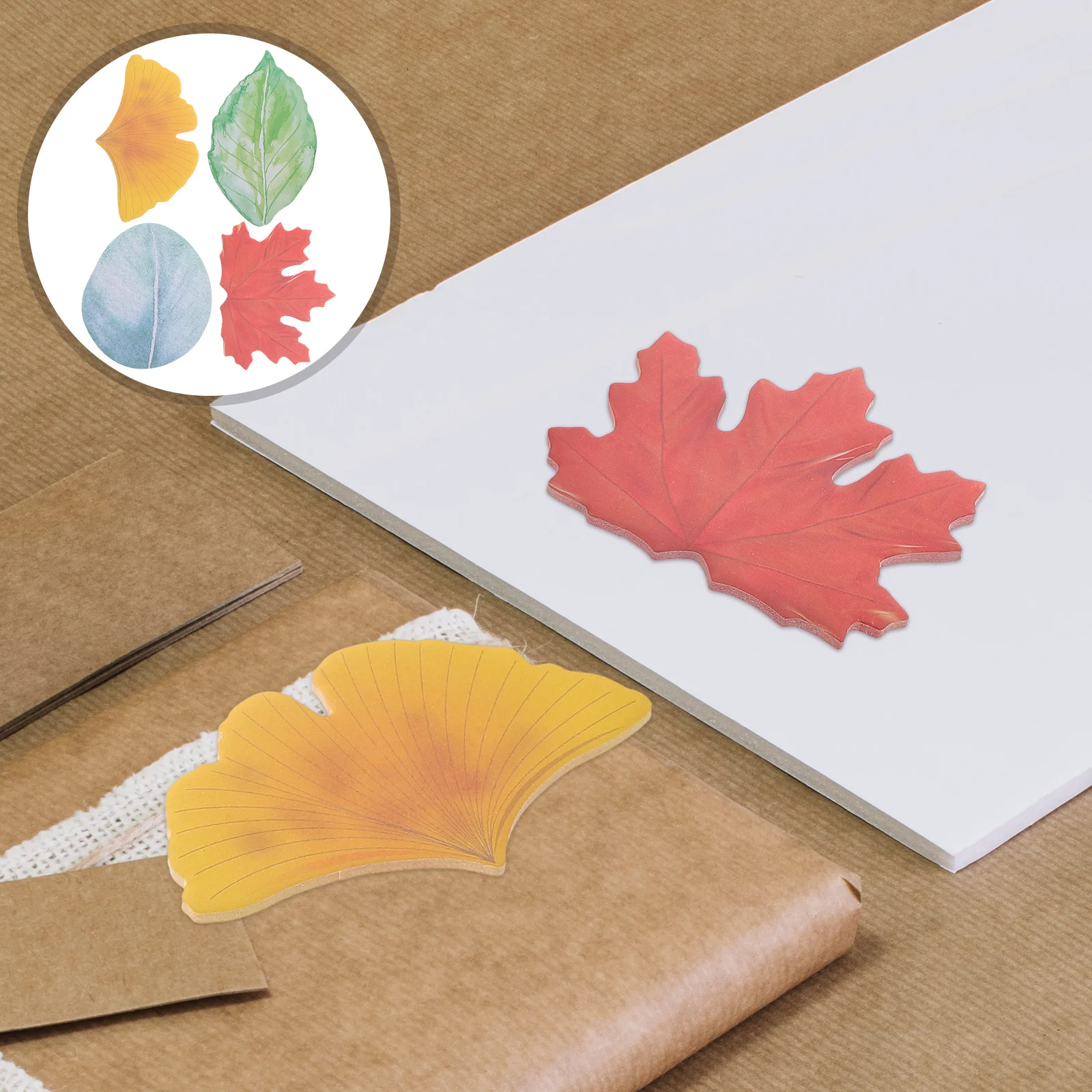 

8Pcs Leaf Note Pads Leaf Shape Sticky Memo Pads Strong Adhesive Tearable Paper Portable Office Home Reminder Memo Stickers