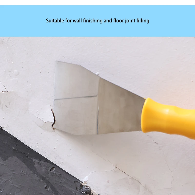 25*7.5CM Bent Stainless Steel Chisel Pole Scraper 1Pcs Paint Wallpaper Putty Adhesive Removal Ceiling Drywall Repair