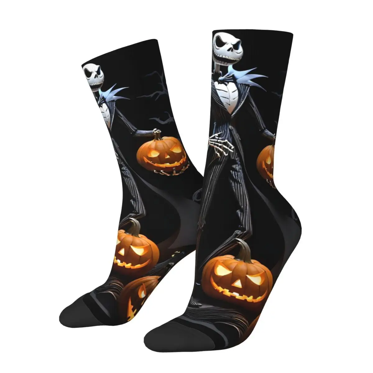

Pumpkin Jack Halloween Socks Men Women Casual The Nightmare Before Christmas Socks Harajuku Autumn Winter Middle Tube Socks Gift