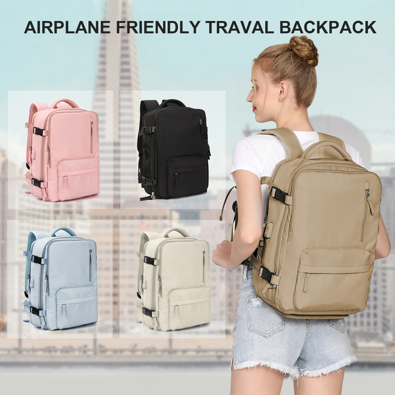 40x30x20 Airline Cabin Backpack, Ryanair Hand Luggage, EasyJet Laptop Travel Bag, Versatile School Backpack for Air Travel