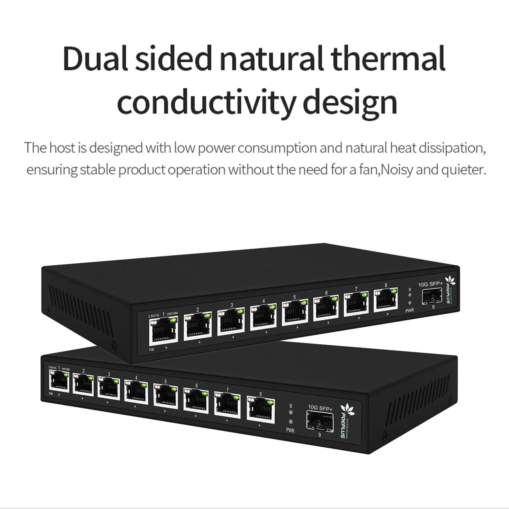 Switch Ethernet POEPLUS 2.5G |   Tamanho MINI |   Switch POE 2,5G de 4/5/8 portas ou NoN com uplink 10G SFP