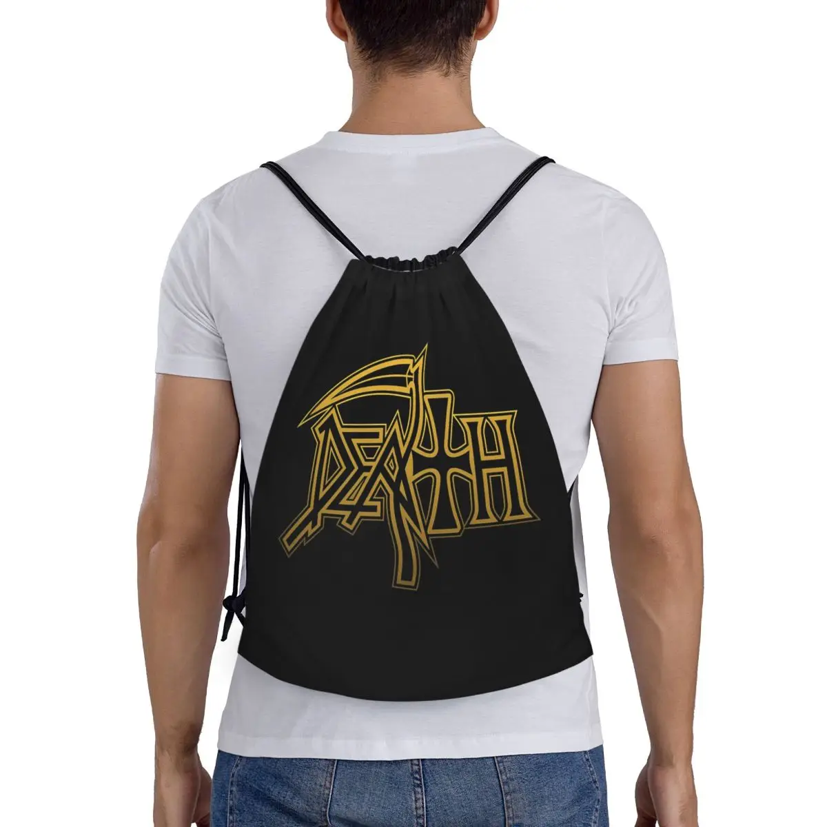 Death Metal Band Backpacks Multi-function Drawstring Bundle Pocket Sports Bag Book Bags for Man Woman Students