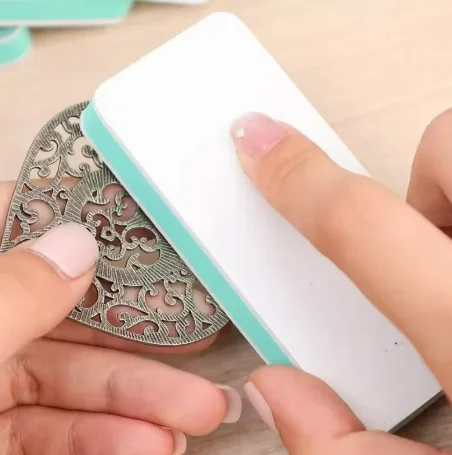 مانيكير فرك الشريط الأخضر/الأبيض مسمار الفن عازلة كتلة طلاء الأظافر الإسفنج الرملي تلميع أدوات الأظافر 600/3000