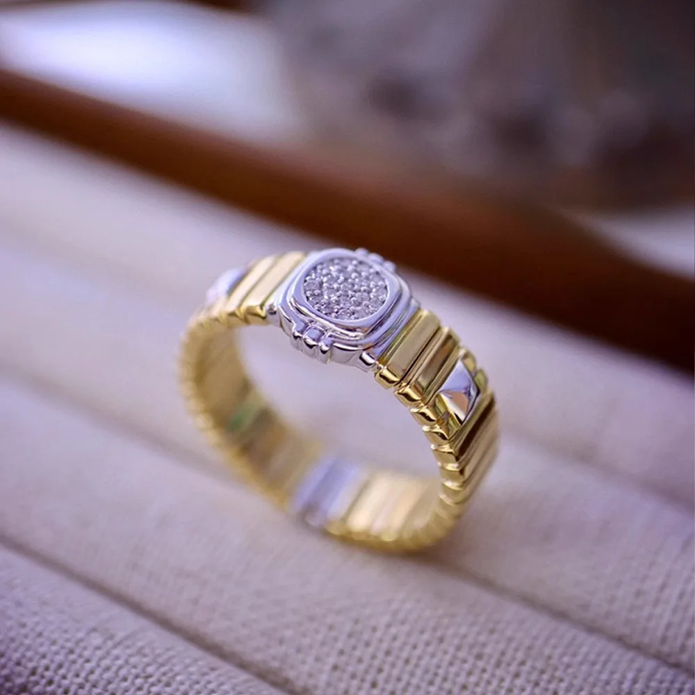 

Vintage Fashion 925 Silver Ancient Roman Coin Finger Band Two-tones Gold Elastric Open Ring Watchband Strap Unisex Fine Jewelry