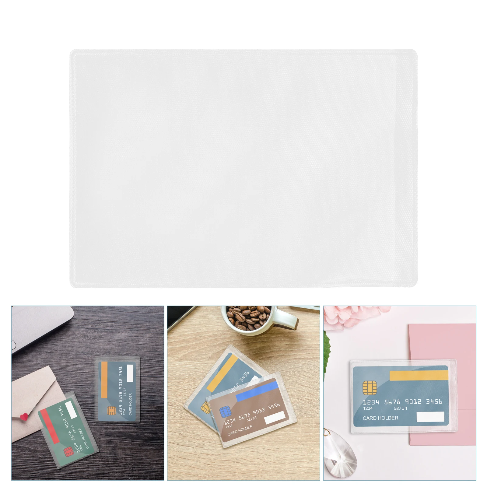 

56pcs Badge Holder Pvc Plastic Id Holders Frosted Surface Vertical Sleeve For Name Tag Id Card Work Card Portable