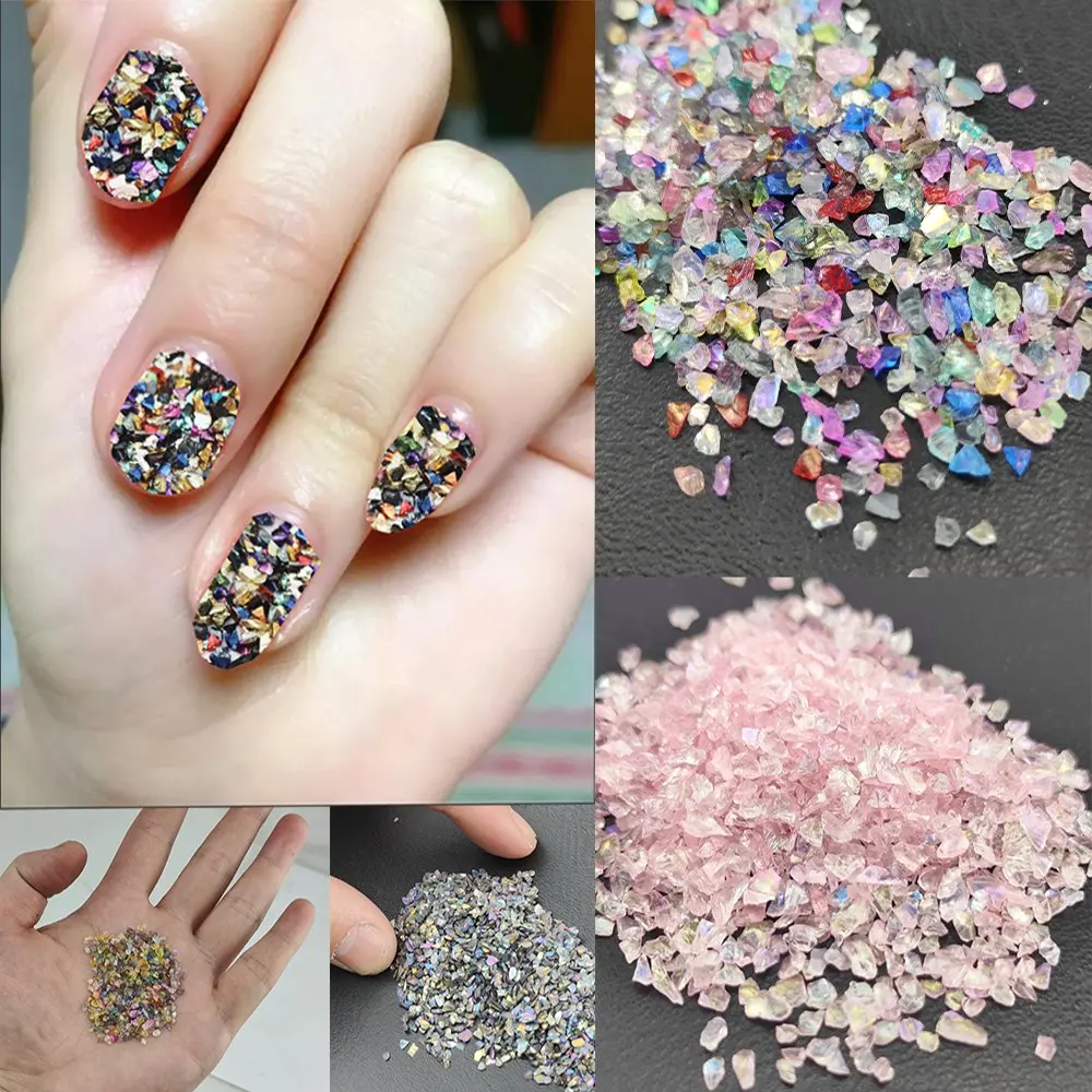 Broken Glass Stones Resin Fillings Beads Crystal UV Epoxy DIY Crafts Nail Art Decorations Handmade Jewelry Making Mold