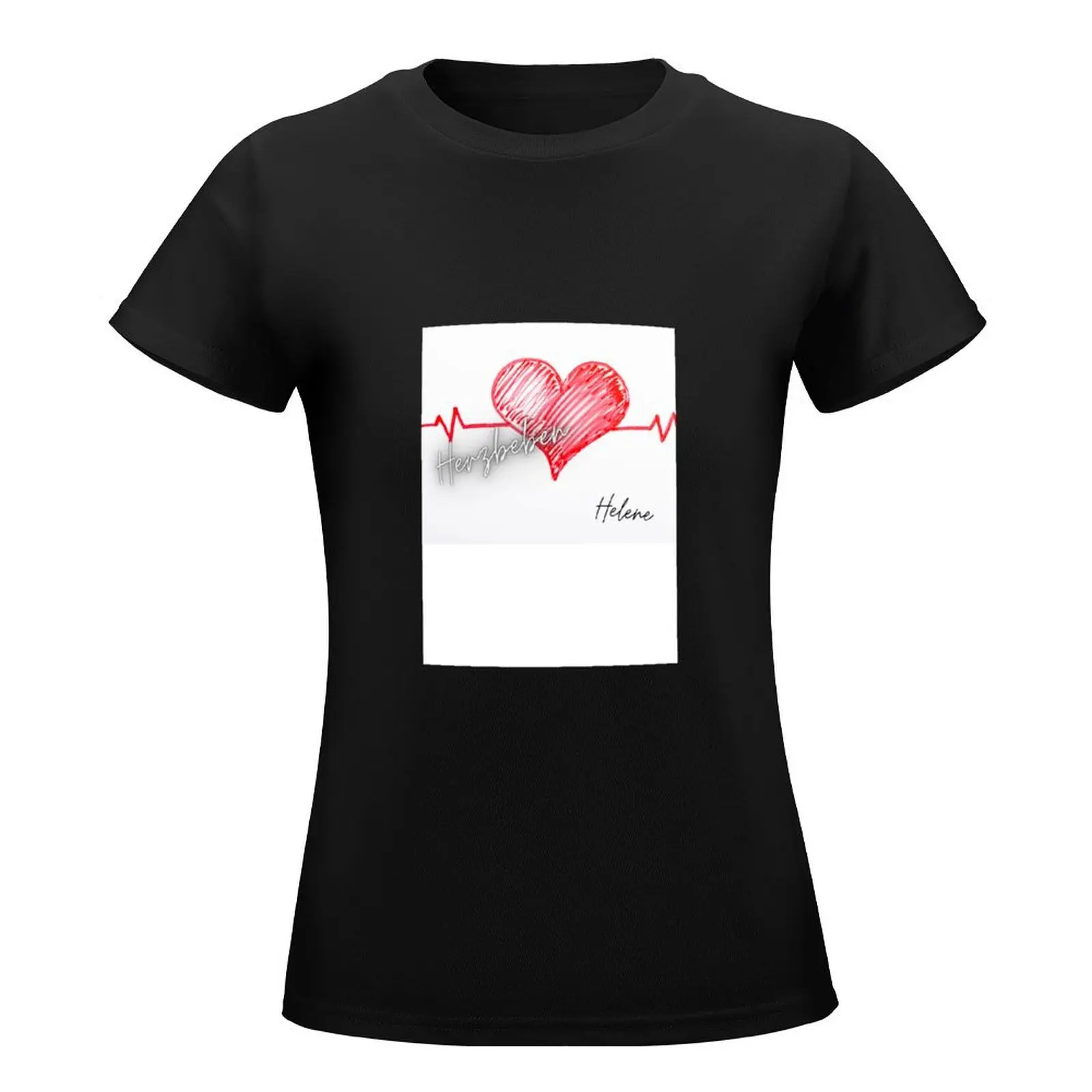 Helene Fischer heart quake T-Shirt summer clothes lady clothes vintage clothes Female clothing Women's tee shirt