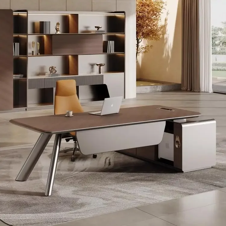 

Boss's minimalist modern office furniture, table and chair combination, light luxury manager, supervisor