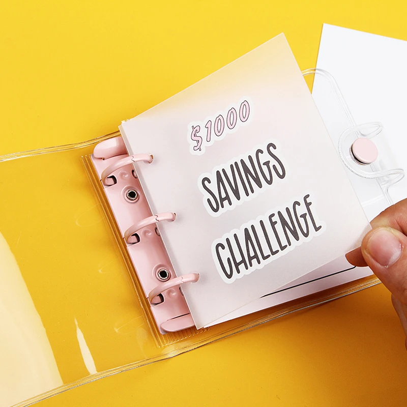 Mini Binder Savings Challenge Mini $300 500 1000 2100 Saving Binder Envelope Challenge Loose-Leaf Binder Money Organizer Planner