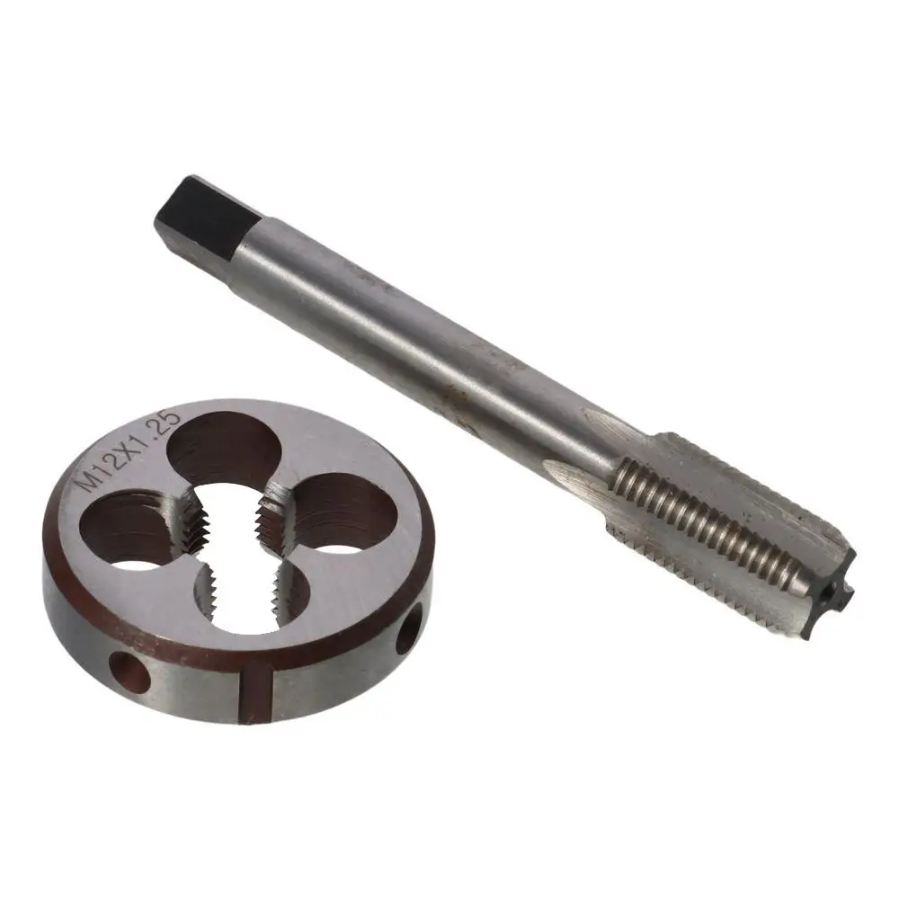 Torneira métrica e Die Set com rosca redonda Die, Kit Parafuso Máquina Rosca, M12 x 1.25mm