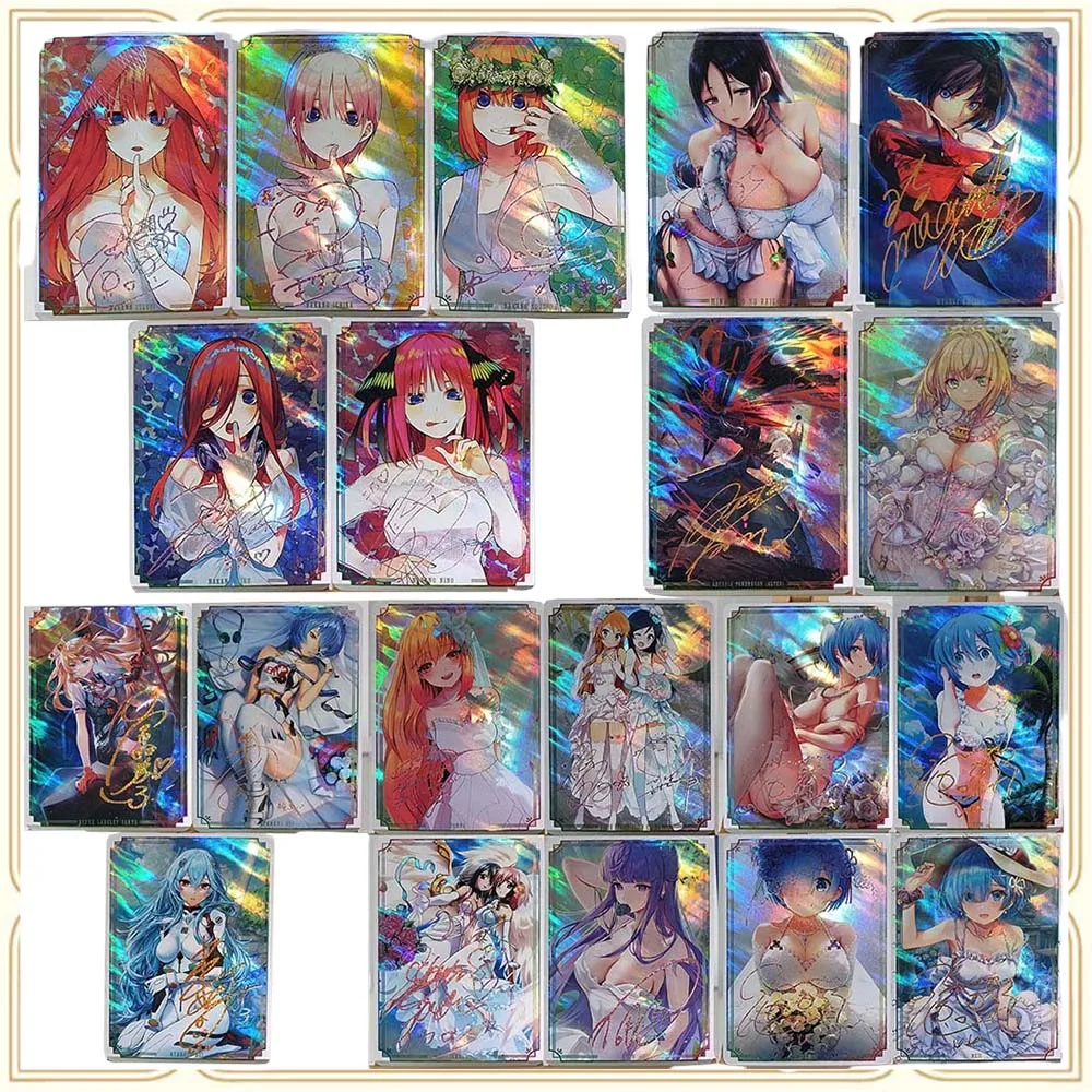 

Anime Goddess Story DIY ACG Sexy Boy Games Toys Collectible Cards Christmas Birthday Gift Nakano Miku Rem Ayanami Rei Raiden Mei