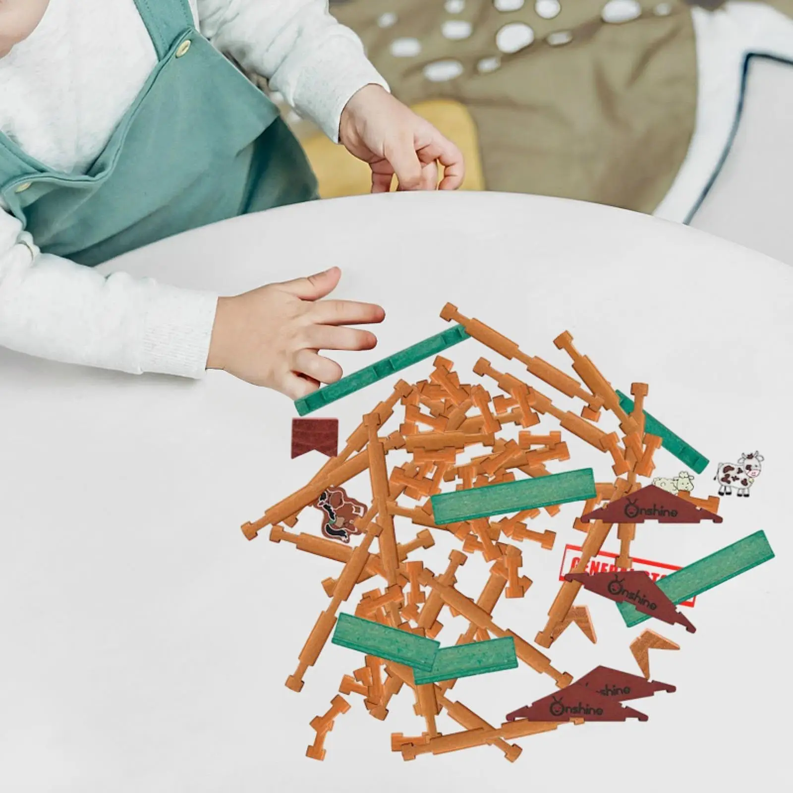 مجموعة بناء كابينة خشبية للأطفال ، مجموعة بناء ، ألعاب تكديس ، كتل خشبية ، لعبة منزل ، تعليم ما قبل المدرسة #3
