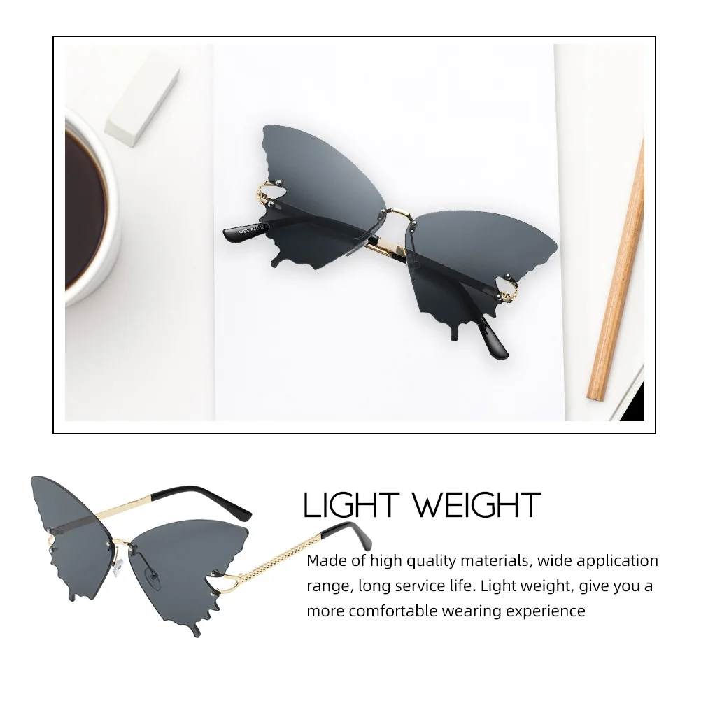 

1Pair Butterflies Sunglasses Unique Vintage Creative Eyewear Decorative Party Performance Photo Prop Stylish Retro Sunglasses