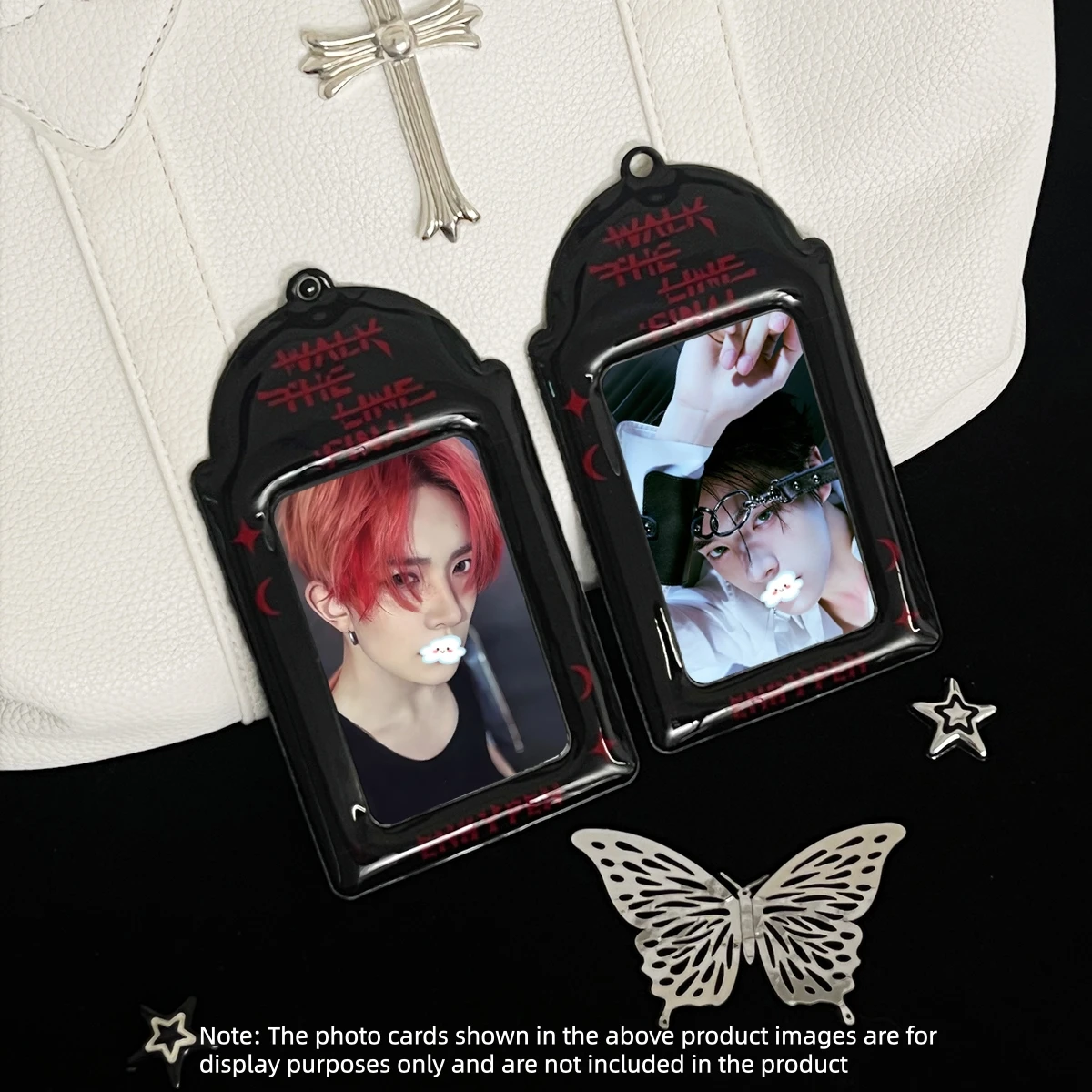 Simple Black Photo Card Holder, K-Pop Idol Album Photo Card Holder, Pu Material, Suitable for 3-3.5inch Mini Photo Cards, Idol Album Photo Cards, Anime Game Peripheral Card Storage and Display