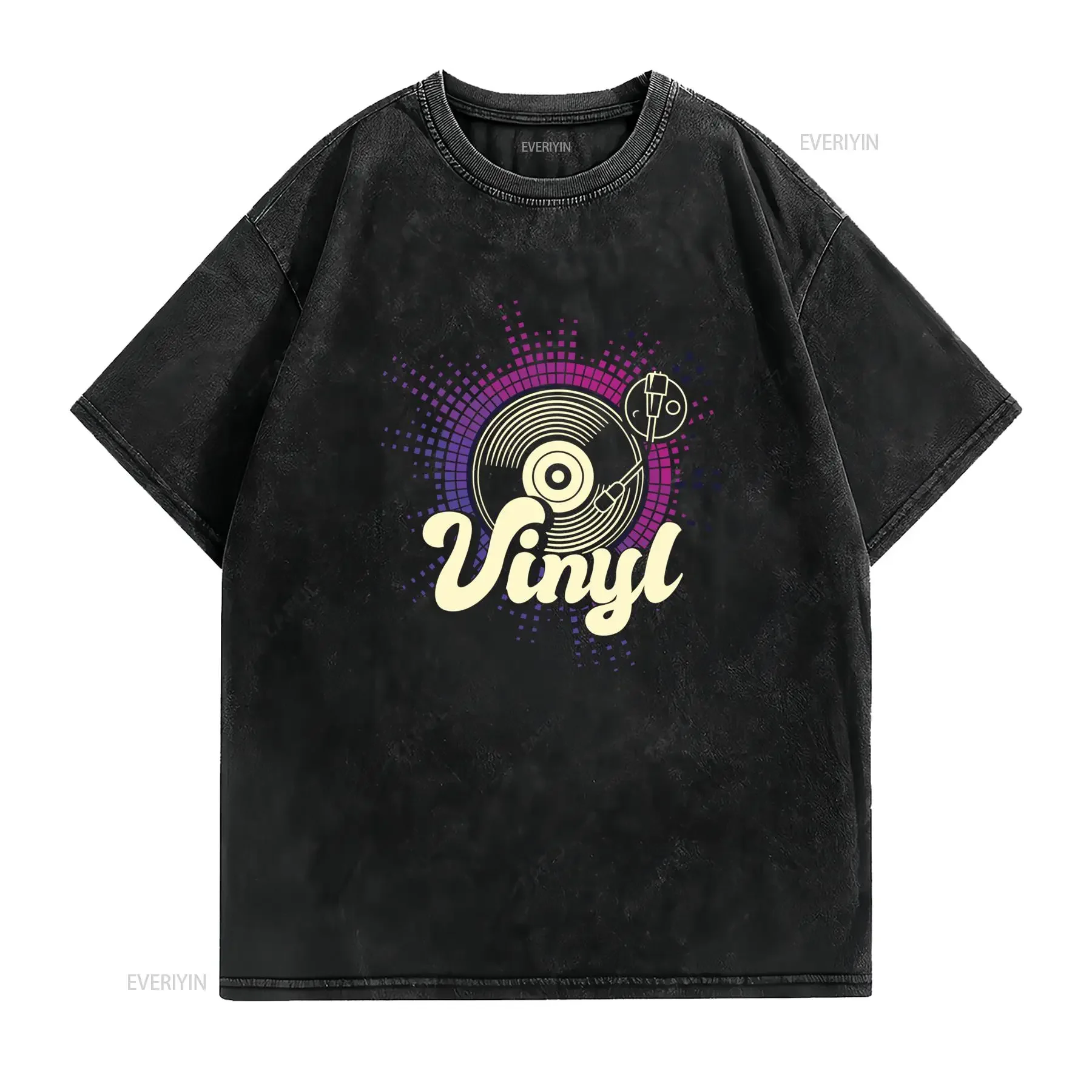 T Shirt for Fans of Vinyl Records Music Lovers And Turntable Enthusiasts vintage Washed Stretched Unisex Stylish Comfortable